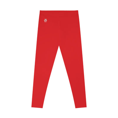Bold Red Stretchy Leggings Hoodora