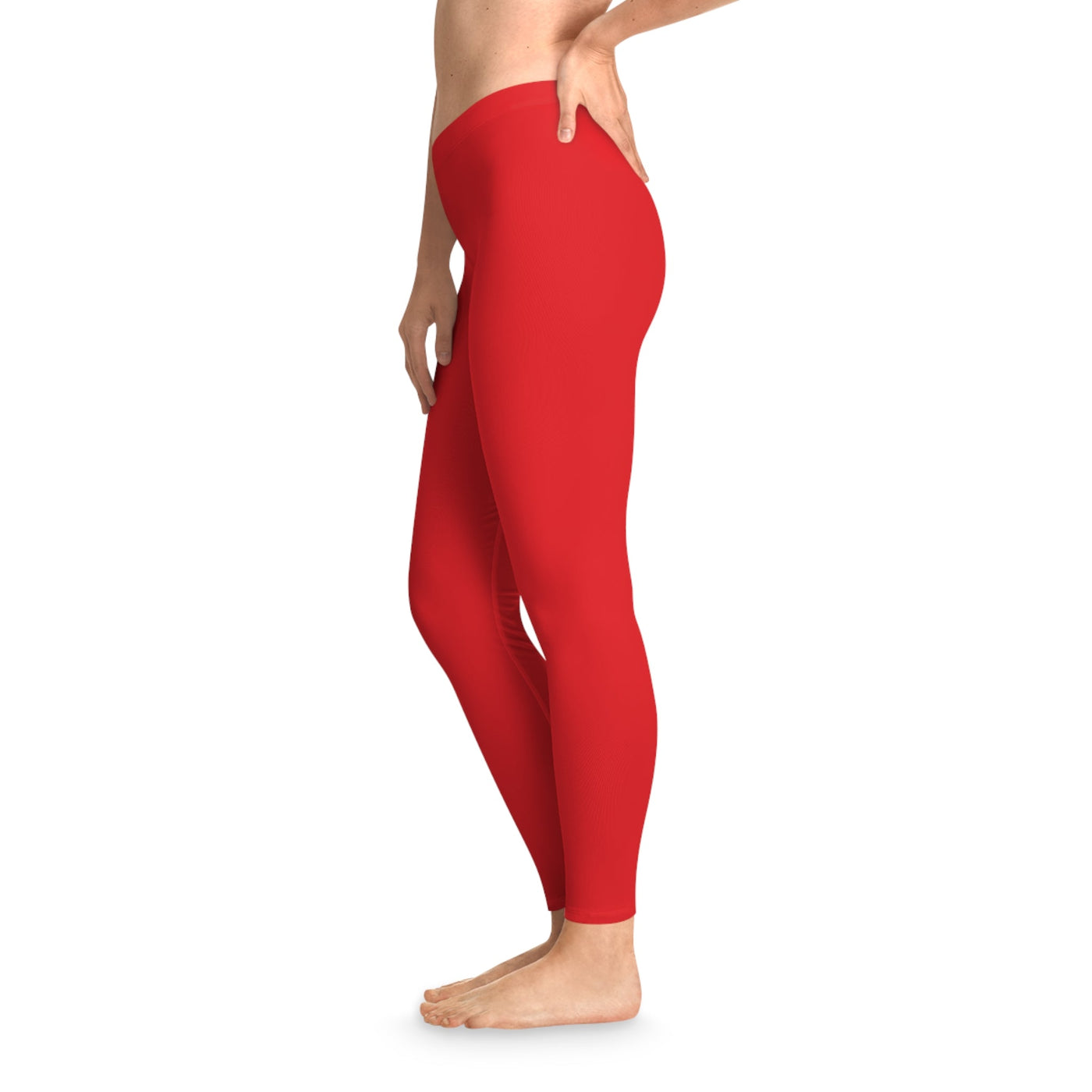 Bold Red Stretchy Leggings Hoodora