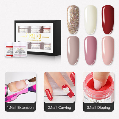 Rosalind nail supplies oem 3 in 1 polymer powder kits