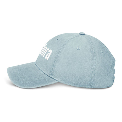 Embroidered Denim Hat Hoodora