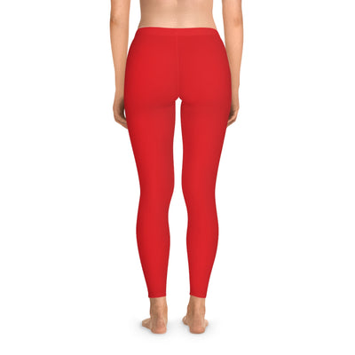 Bold Red Stretchy Leggings Hoodora