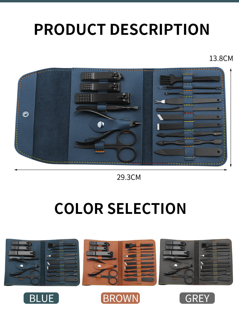 Manicure & Pedicure Art Tools Set Kits with Bag Hoodora