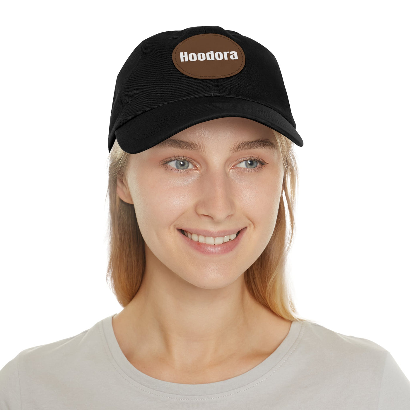 Classic Dad Hat with Round Leather Patch Hoodora