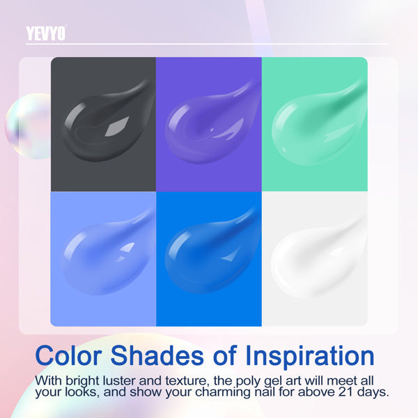 6 PCS Polygel Nail Kits With UV Light, Sliding Solution, Top Primer, Builder Nail Art Tools Hoodora