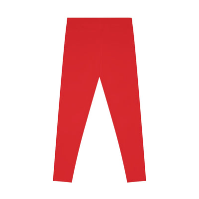 Bold Red Stretchy Leggings Hoodora