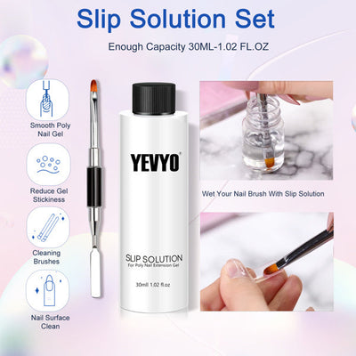 6 PCS Polygel Nail Kits With UV Light, Sliding Solution, Top Primer, Builder Nail Art Tools Hoodora