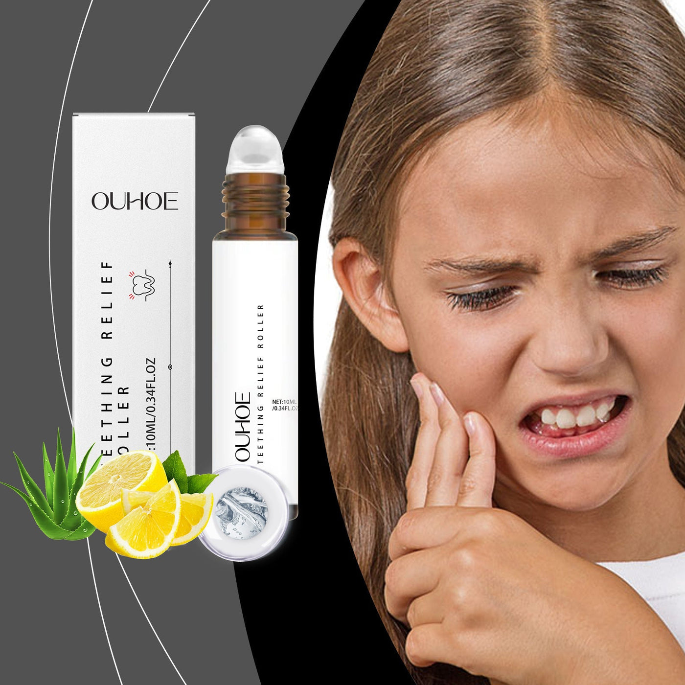 Tooth Pain Relief And Rolling Ball Care Products Set Hoodora