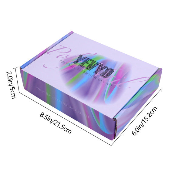 6 PCS Polygel Nail Kits With UV Light, Sliding Solution, Top Primer, Builder Nail Art Tools Hoodora