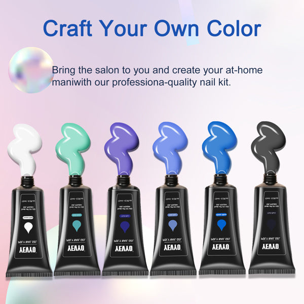 6 PCS Polygel Nail Kits With UV Light, Sliding Solution, Top Primer, Builder Nail Art Tools Hoodora